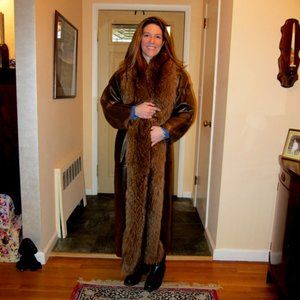 Vintage Leather & Fur Coat, Bergdorf Goodman, made in France